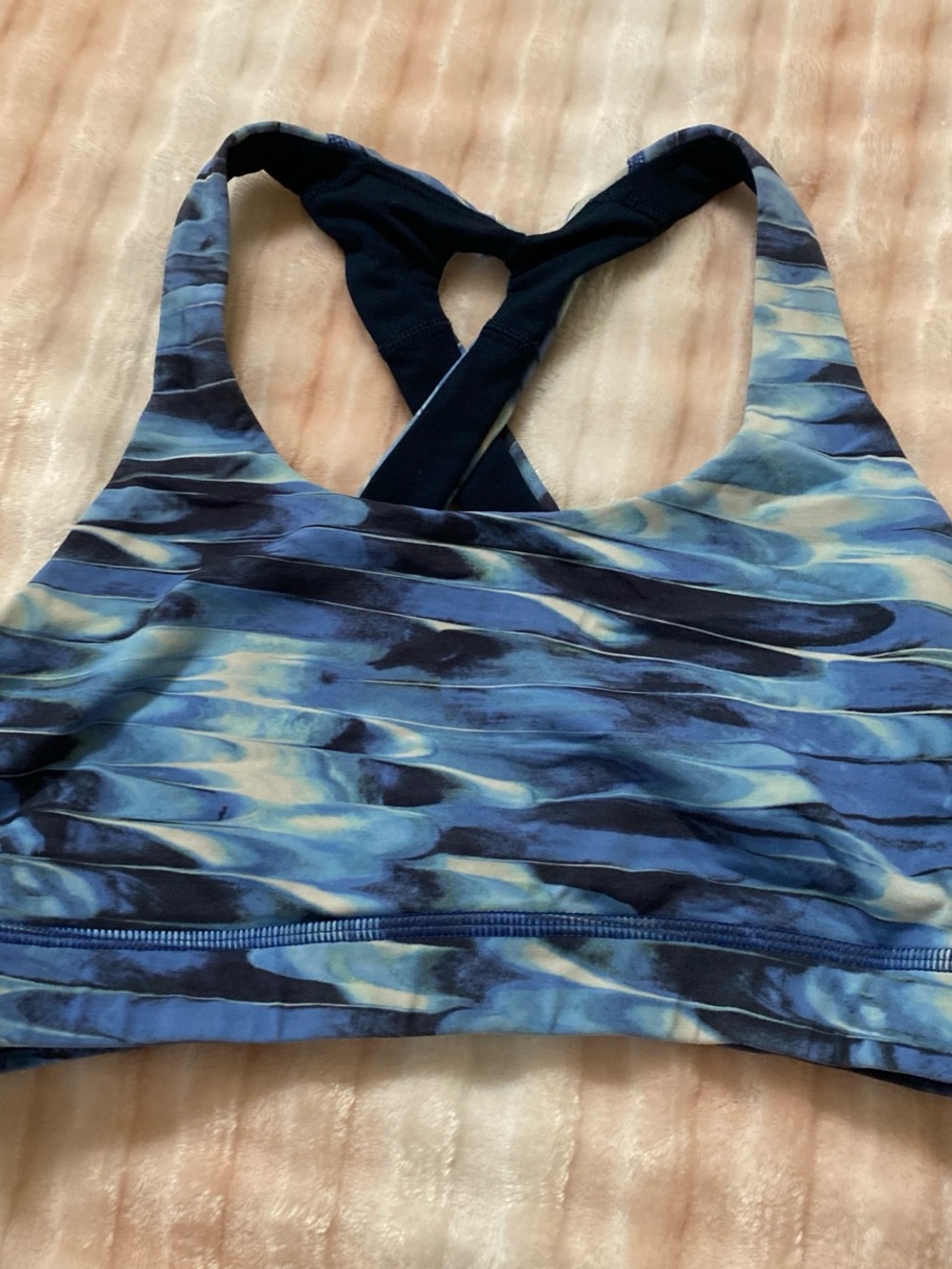 lululemon athletica Blue Multi-Pattern Crossback Sports Bra